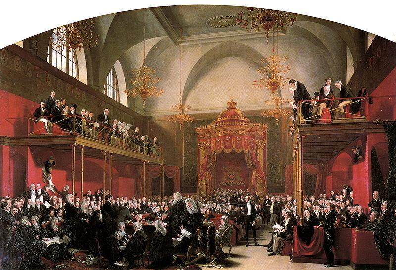 George Hayter The Trial of Queen Caroline in the House of Lords 1820 oil painting picture